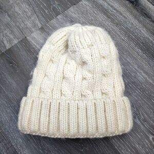 Cozy Cream Knit Beanie for Kids